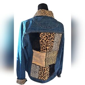Leopard Patchwork Jean Jacket